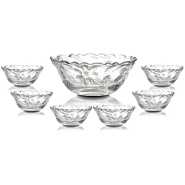 7 Piece Fruit Salad Serving Dishes/Bowls Set-Colourless