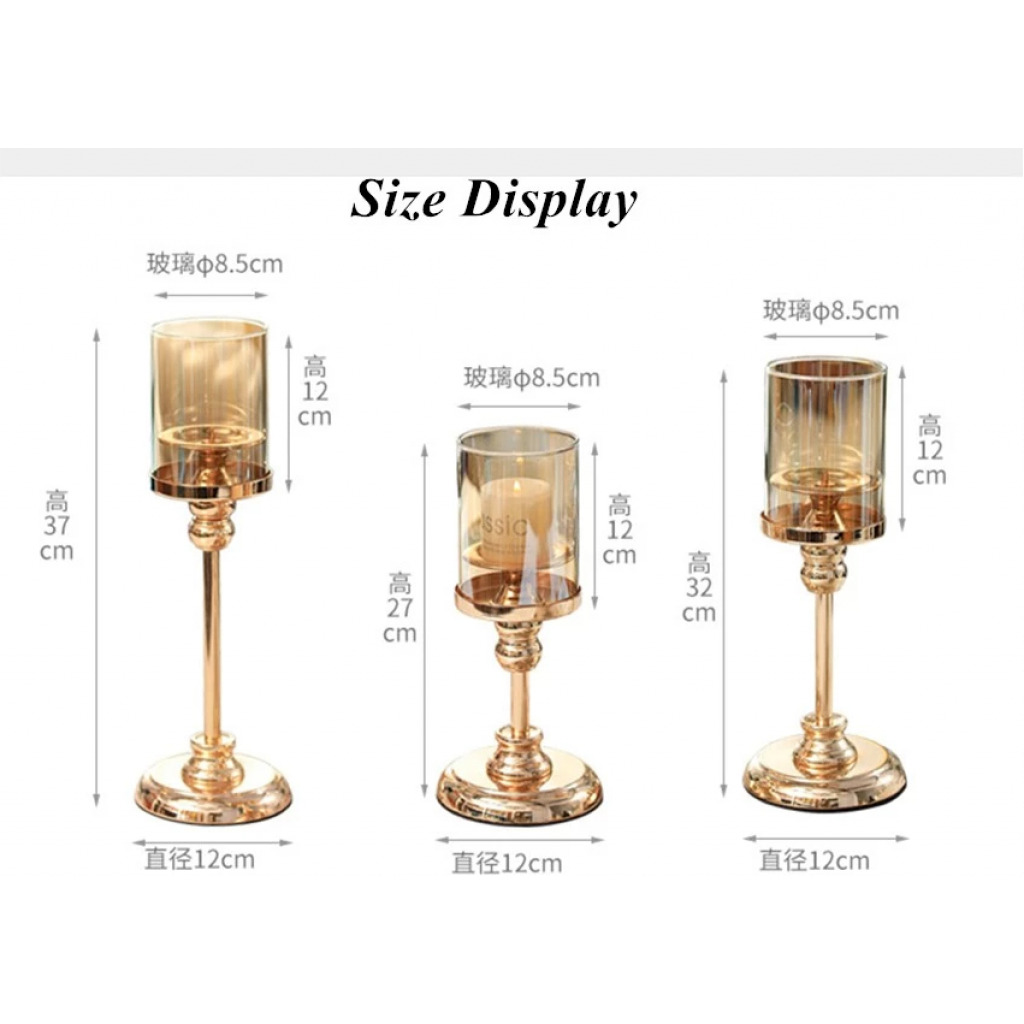 Nordic Wedding Gold Candlestick Ornaments Light Luxury Romantic Gold Candle Holders Retro Table Fragrance Alloy Candle Holder