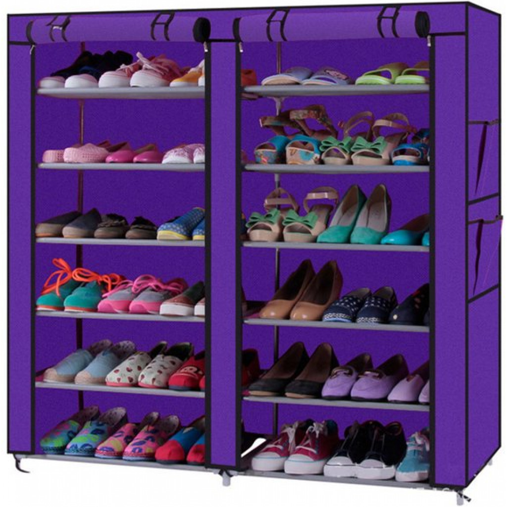 Tier Shoe Rack Storage Organizer, 36 Pairs Portable Double Row Shoe Rack Shelf Cabinet Tower for Closet with Nonwoven Fabric Cover