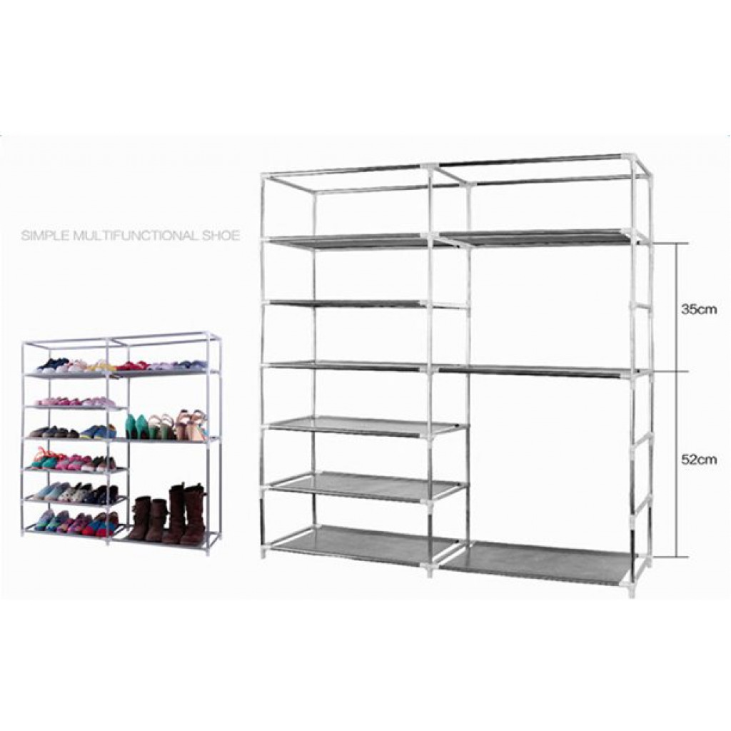 Tier Shoe Rack Storage Organizer, 36 Pairs Portable Double Row Shoe Rack Shelf Cabinet Tower for Closet with Nonwoven Fabric Cover