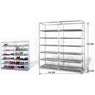 12 Layer Foldable & Collapsible Shoe Rack Metal Collapsible Shoe Stand (Brown, 12 Shelves, DIY(Do-It-Yourself)) Shoe Organizers TilyExpress