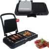 Dsp 2 in1 Dual Side & Griddle Non-Stick Electric BBQ Grill Press Frying Pan KB1050 - Black