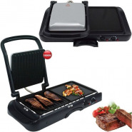 Dsp 2 in1 Dual Side & Griddle Non-Stick Electric BBQ Grill Press Frying Pan KB1050 – Black Contact Grills TilyExpress 2