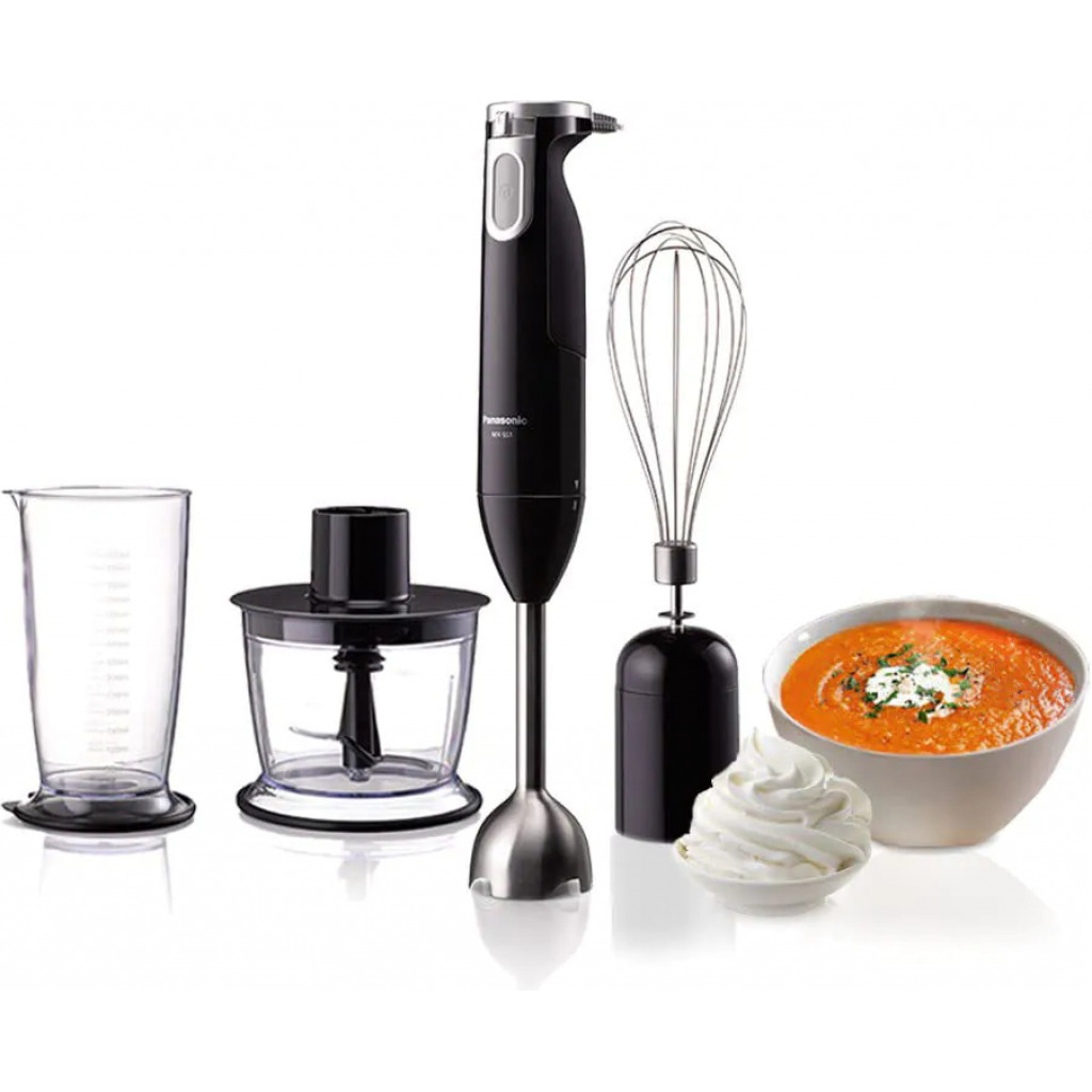 Panasonic Hand Blender, Chopper, Whisk, Mixer, Whipping 600W, MX-SS1BTZ - Black