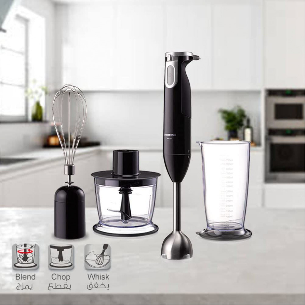 Panasonic Hand Blender, Chopper, Whisk, Mixer, Whipping 600W, MX-SS1BTZ - Black