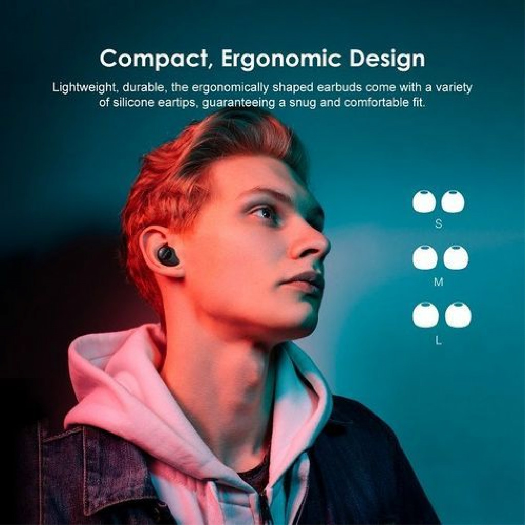 Oraimo Earbuds-2 Super Bass Wireless Stereo Earbuds – Black Headsets TilyExpress 4