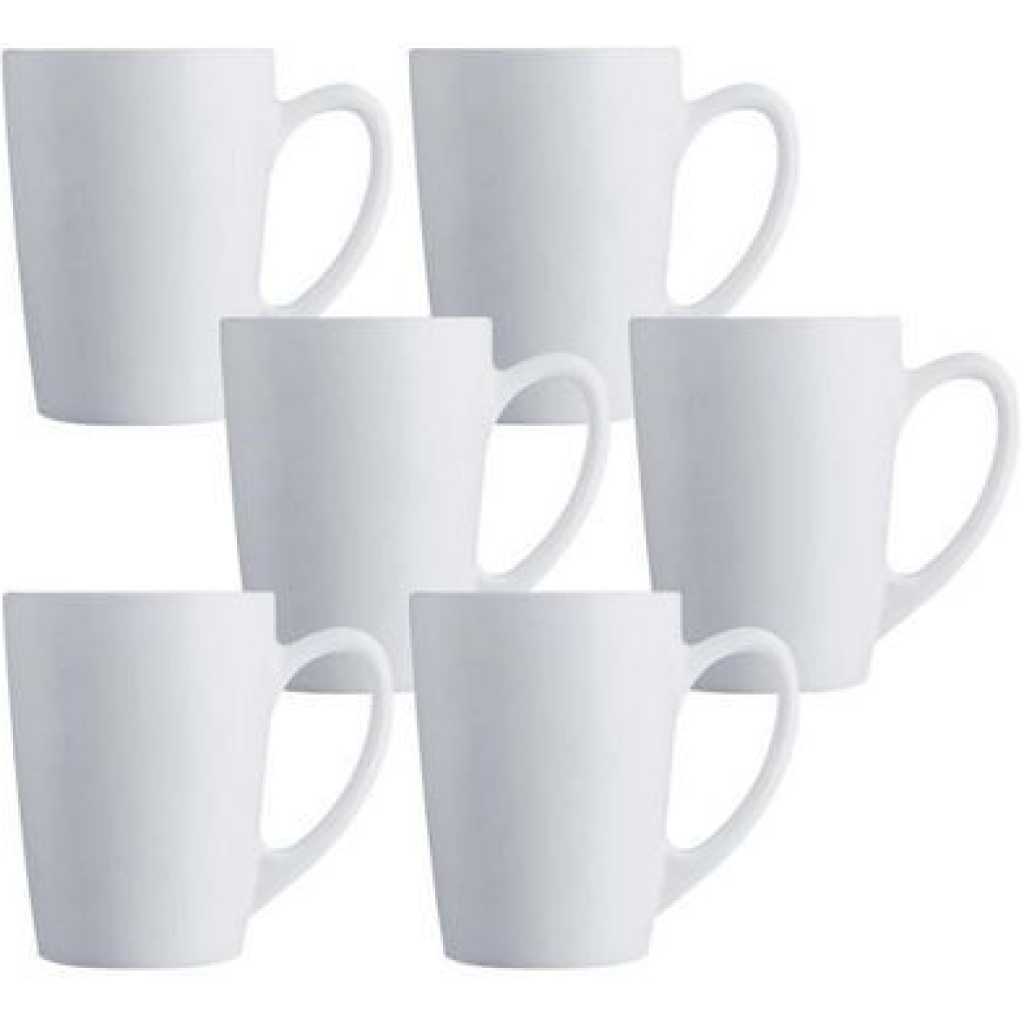 Luminarc 6 Pieces Of Tea Coffee Mug Cups-White