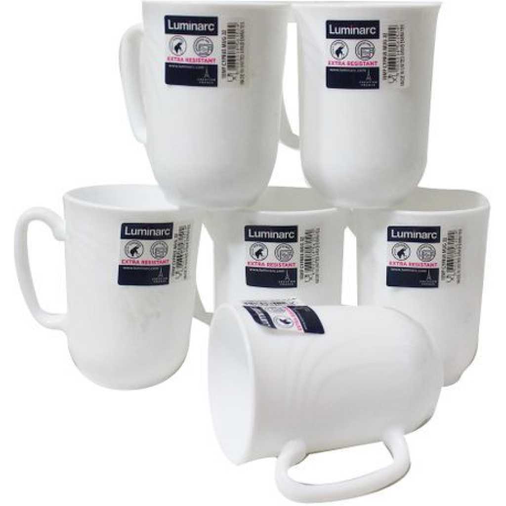 Luminarc 6 Pieces Of Tea Coffee Mug Cups-White