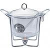4 Litre Glass Soup Chafing Serving Dishes Warmer - Colorless