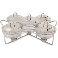 5 Piece Glass Soup Chafing Serving Dishes Warmers – Colorless Serving Dishes Trays & Platters TilyExpress