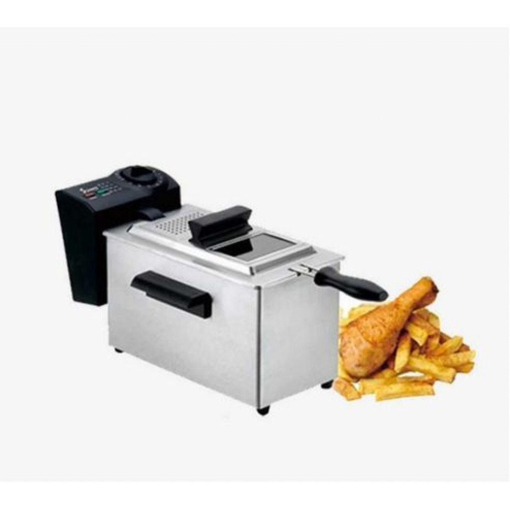 3.5 Litres Electric Stainless Steel Deep Fryer - Silver,Black