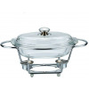 Oval Glass Soup Chafing Serving Dish Warmer - Colorless