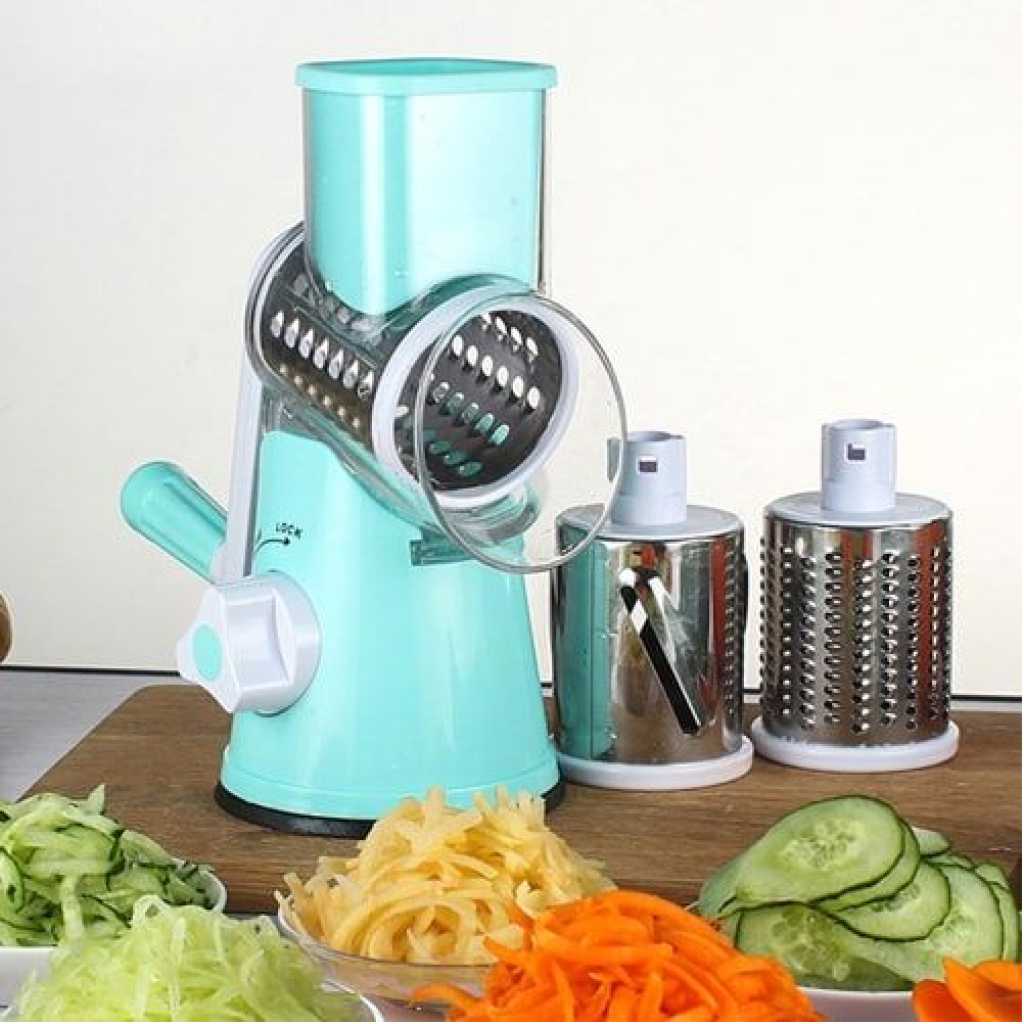 Table Top Drum Grater Vegetable Slicer, Blue