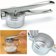 Stainless Steel Potato Masher Ricer Fruit Juicer Vegetable Press, Silver