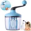 Manual Plastic Egg Beater Hand-Held Egg Mixer Kitchen Baking Tool, Blue