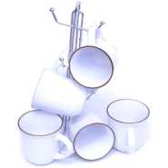 6 Pieces Of Cream Tea Cups Mugs- Cream