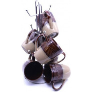 6 Pieces Of Lower Cream Mugs Cups – Cream, Brown Teacups TilyExpress