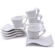 6 Pieces Of Cups And 6 Saucers -White