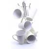 6 pieces of Self Design Line Cups - Cream