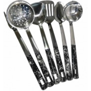 6 Pieces Of Kitchen Tool Food Serving Utensil Spoons Cutlery Set- Silver Cooking Utensils TilyExpress