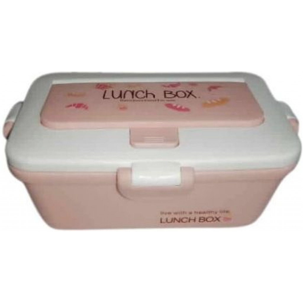 Plastic Food Storage Lunch Box Container-Pink