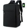 Designer Waterproof Anti-Theft Laptop Bag with Charging Port - Black