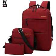 3-In-1 Designer Soft Material Laptop Back Pack - Maroon