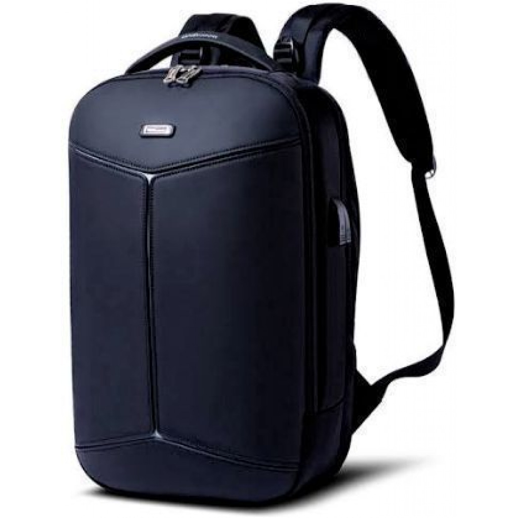 High Capacity Waterproof Anti-Theft Laptop Bag with USB Port - Black