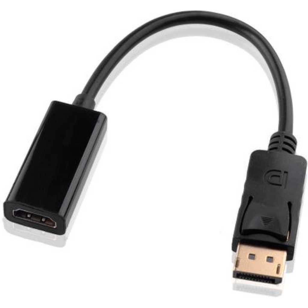 Display Port DP Male to HDMI Female Adapter Cable 4K - Black