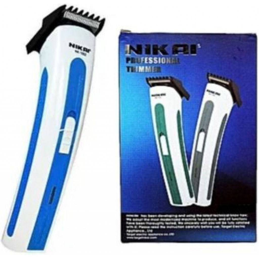 Nikai Rechargeable Hair Machine Shaver – Blue, Grey Shaving Accessories TilyExpress
