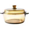 1L Soup Mixing Baking Serving Glass Casserole Dish For Mircowave, Brown