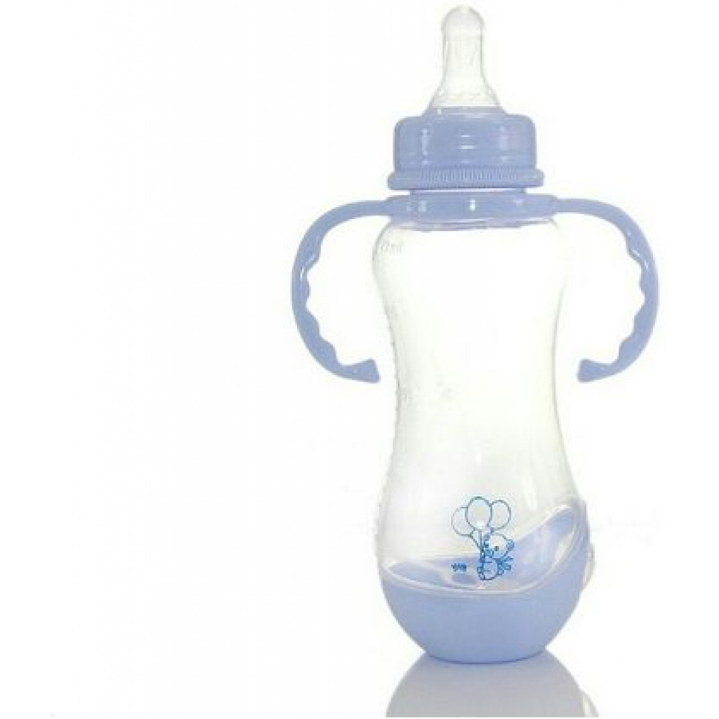280ml Apple bear Milk Baby Feeding Bottle-Blue