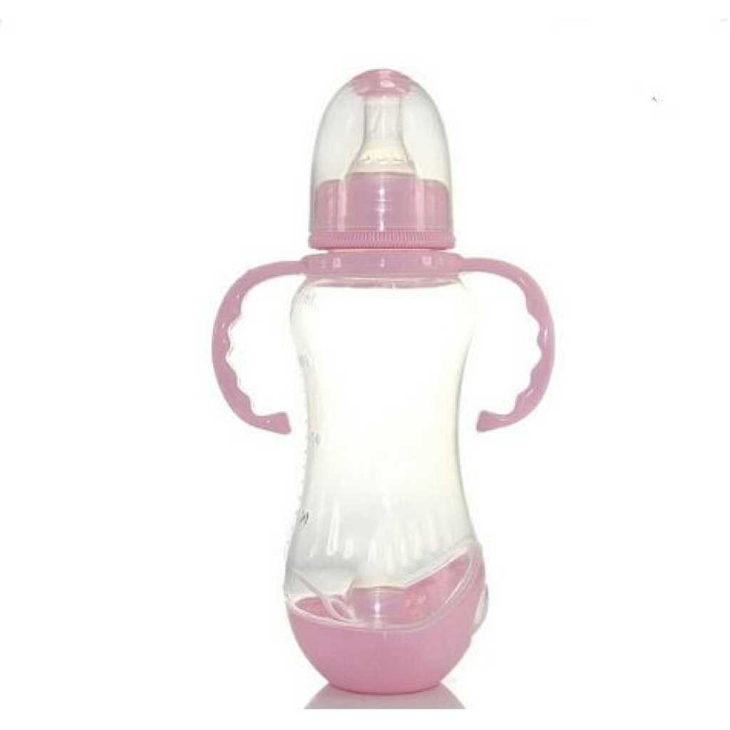 280ml Apple bear Milk Baby Feeding Bottle-Pink