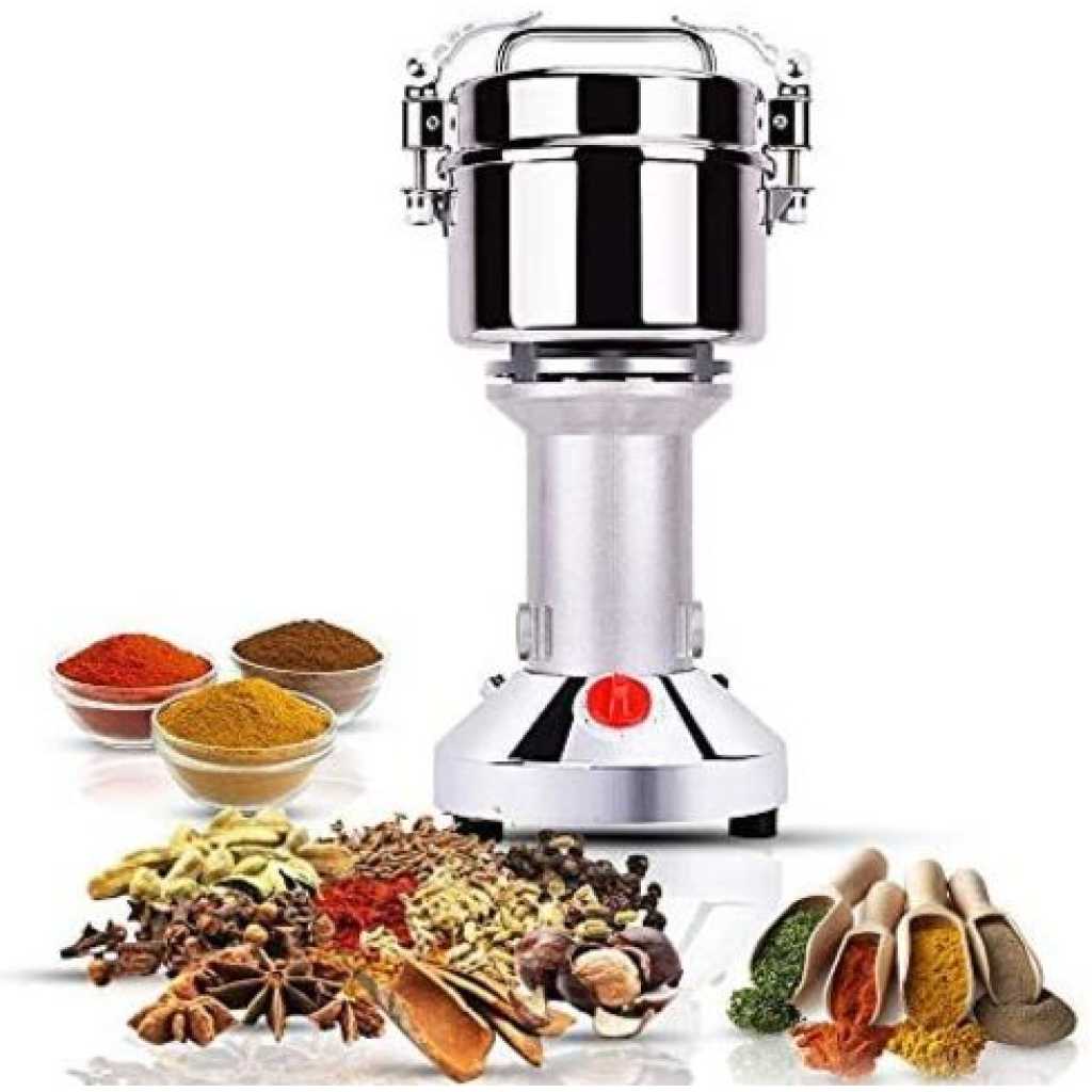 300g Electric Herb Grain Grinder Cereal Milling Flour Powder Machine -Silver