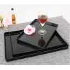 3 Pieces Of Melamine Dinner Serving Trays Platters-Black