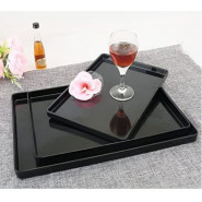 3 Pieces Of Melamine Dinner Serving Trays Platters-Black Serving Dishes Trays & Platters TilyExpress 2