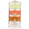 Acrylic 3-Tier Water, Juice Drink Dispenser With Ice Chamber Base-Colorless