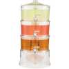 Acrylic 3-Tier Water, Juice Drink Dispenser With Ice Chamber Base-Colorless