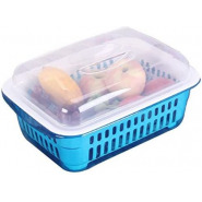 Double Layer Fruit Plate, Vegetable Basket, Kitchen Storage, Drainer-Blue Food Storage TilyExpress 2