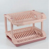2 Tier kitchen Plastic Dish Draining Drying Storage rack tray,Pink