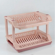 2 Tier kitchen Plastic Dish Draining Drying Storage rack tray,Pink Dish Racks TilyExpress 2