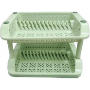 2 Tier kitchen Plastic Dish Draining Drying Storage rack tray, Green Dish Racks TilyExpress 2