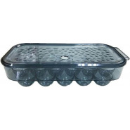 16 Egg Tray Holder For Refrigerator, Stackable Organizer Bin With Lid, Grey Egg Trays TilyExpress 2