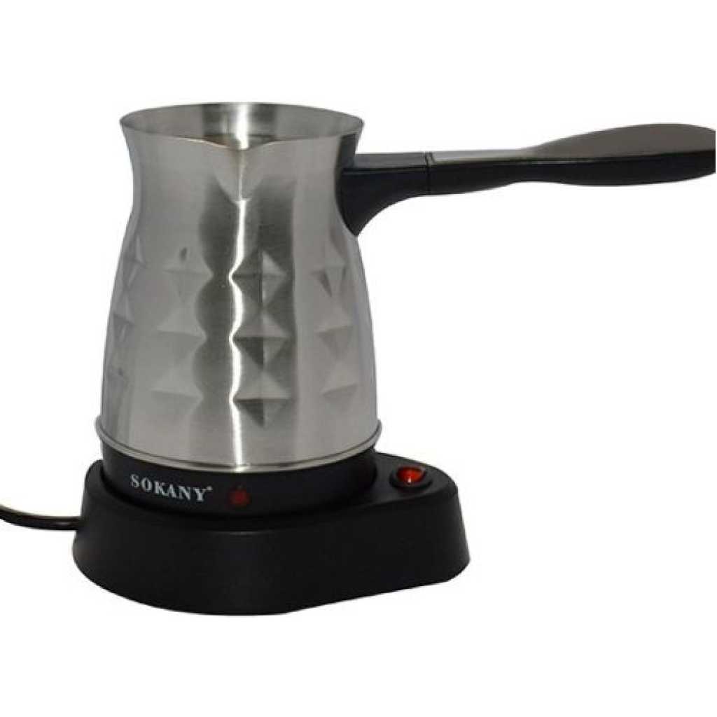 Sokany 0.5L Coffee Maker Machine Stainless Steel Electrical Kettle Pot, Silver