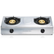 Saachi Double Burner Gas Stove Cooker With Automatic Ignition, Silver Gas Cook Tops TilyExpress