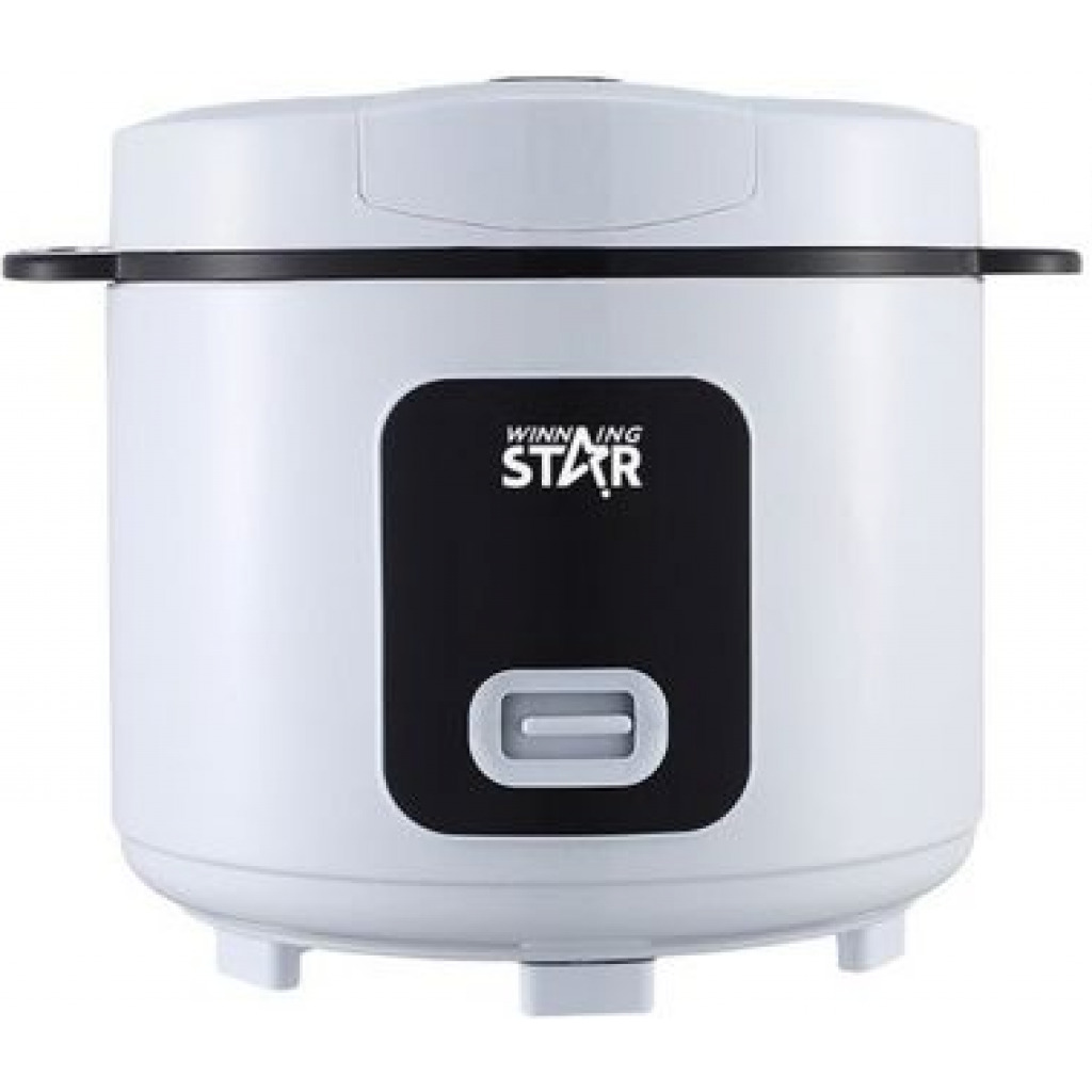Winningstar 1.8L Electric Rice Cooker With Heavy Duty Heat Plate, White