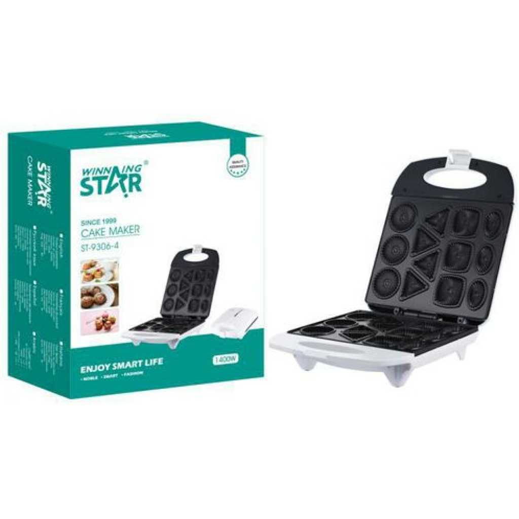 Winningstar Cake Maker Mould Pan, Sandwich, Snack Maker-White