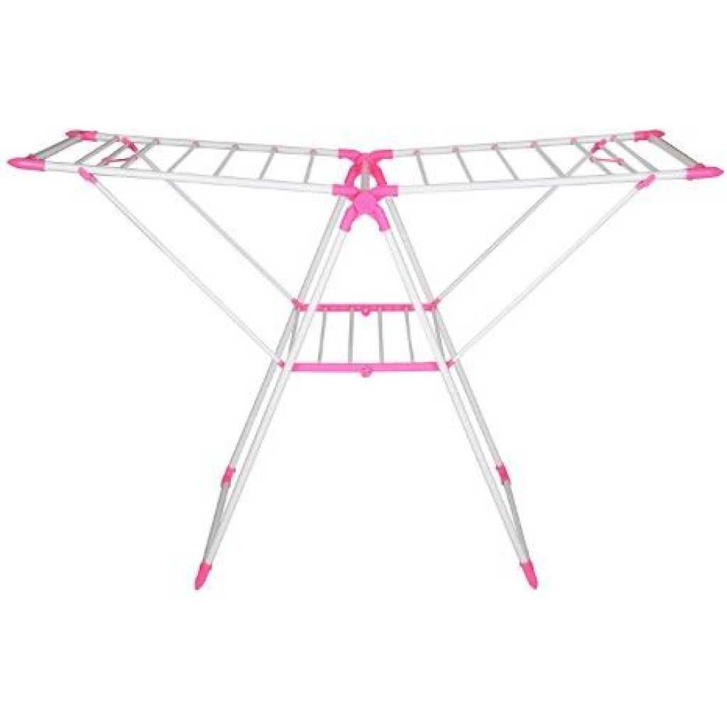 Foldable Drying Clothes Hanger Rack - Pink