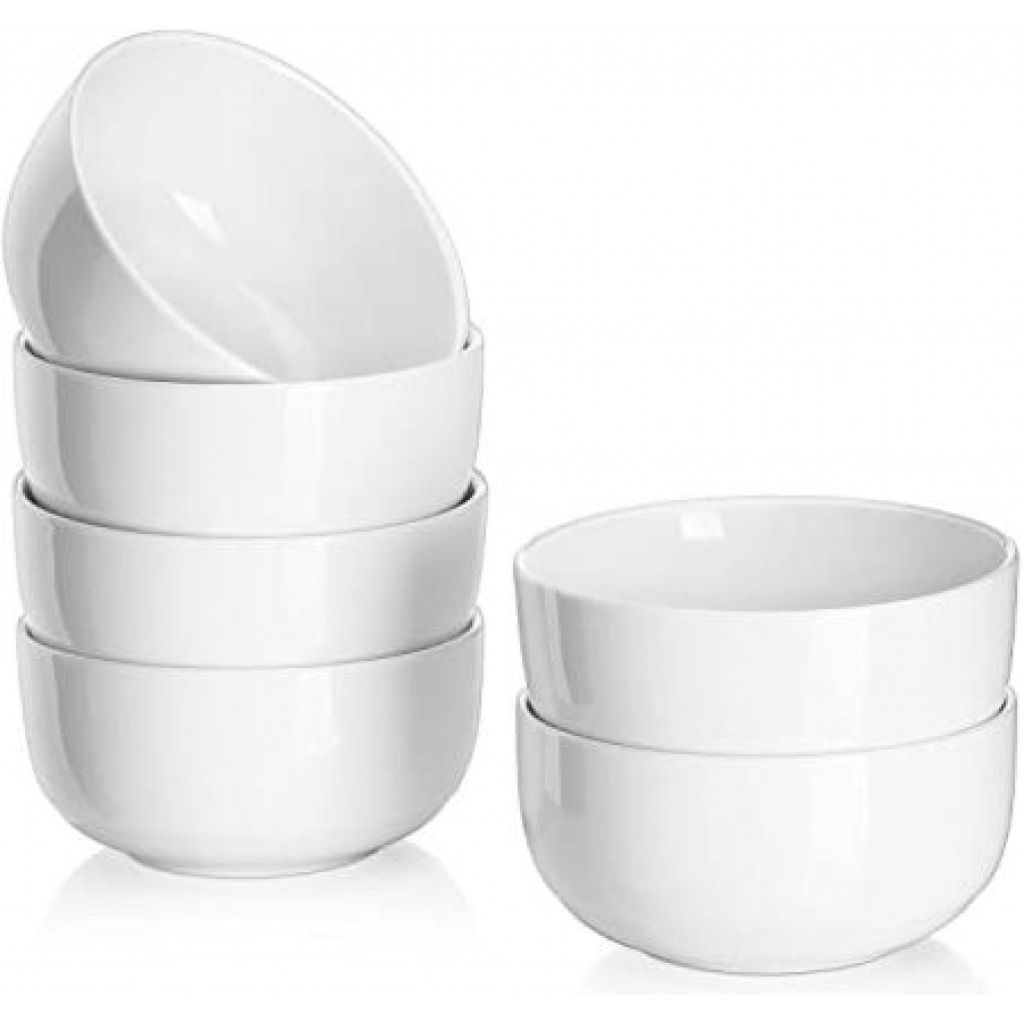 6 Pieces of Soup & Cereal Bowls - White