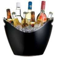 Co-Rect Acrylic 8 Bottle Beer, Champagne, Wine Ice Bucket, 8L- Black